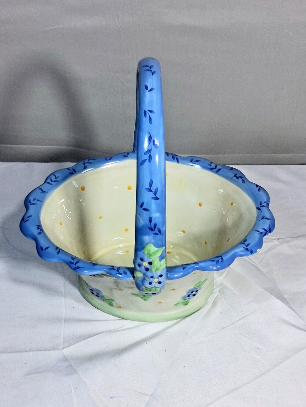 Pfalzgraff "Summer Breeze" Cottagecore/Farmhouse Floral Ceramic Basket